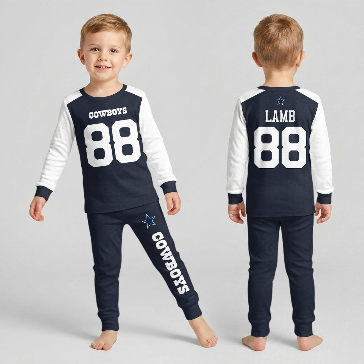 Dallas C. Football CDLamb 88! Inspired Bamboo Two Piece Long Sleeve Pajama Set