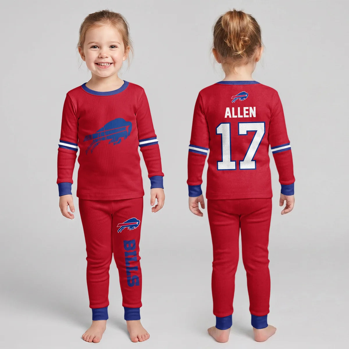 Buffalo Football Joshua 17! Inspired Bamboo Two Piece Long Sleeve Pajama Set - Bills910