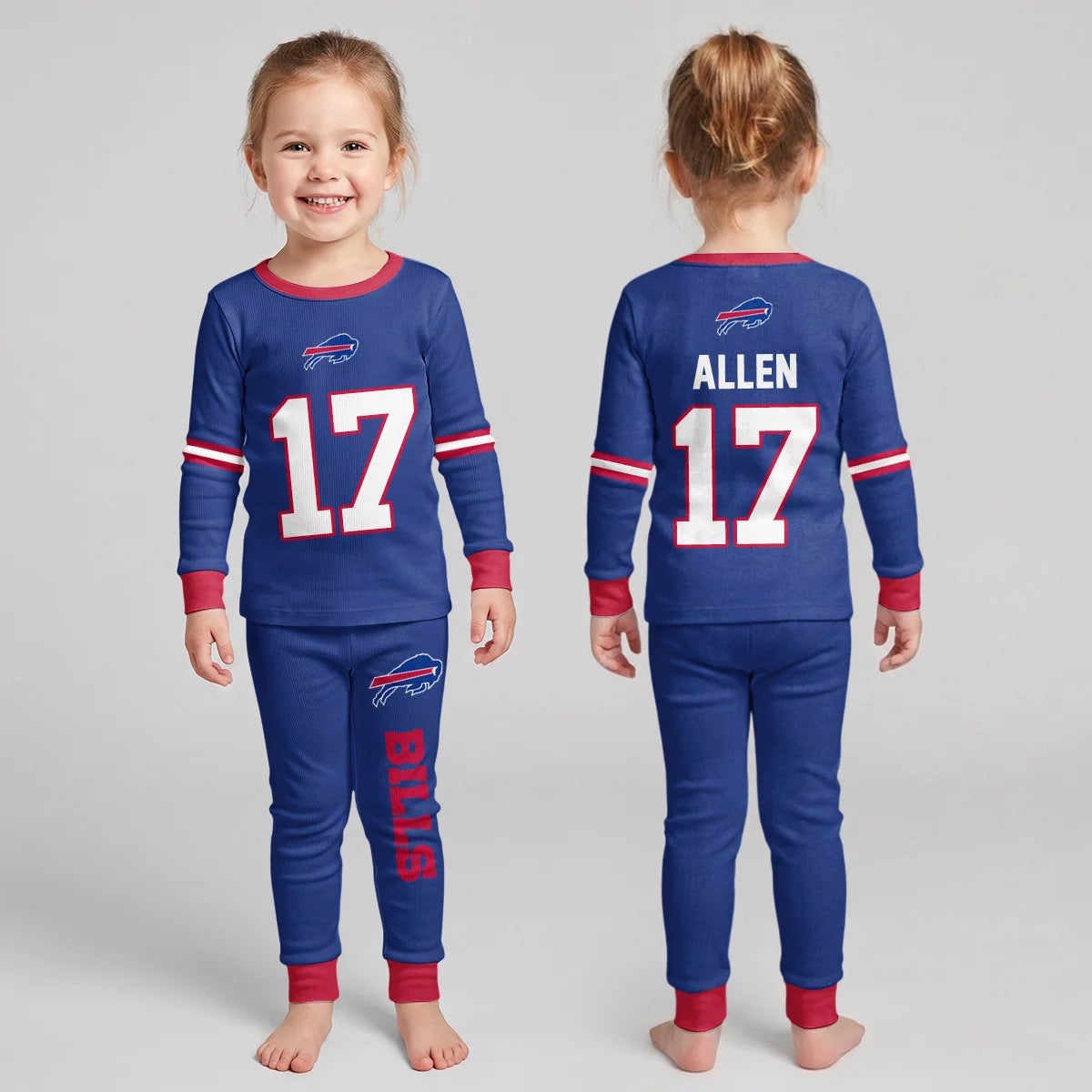 Buffalo Football Joshua 17! Inspired Bamboo Two Piece Long Sleeve Pajama Set - Bills910