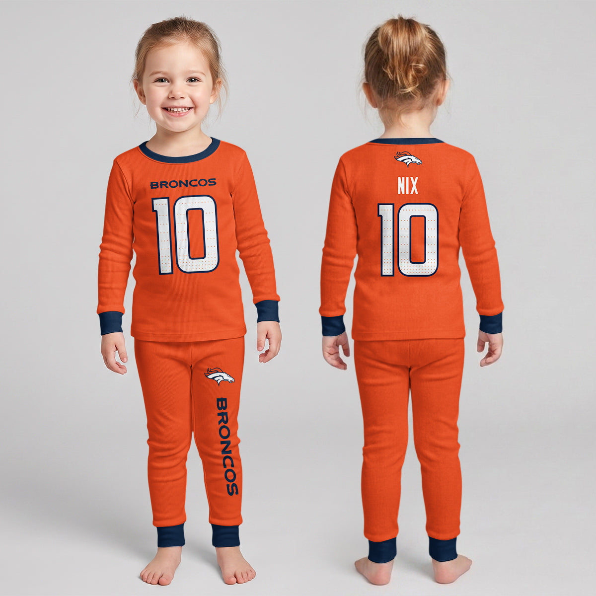 Broncos BN10 Football! Inspired Bamboo Two Piece Long Sleeve Pajama Set