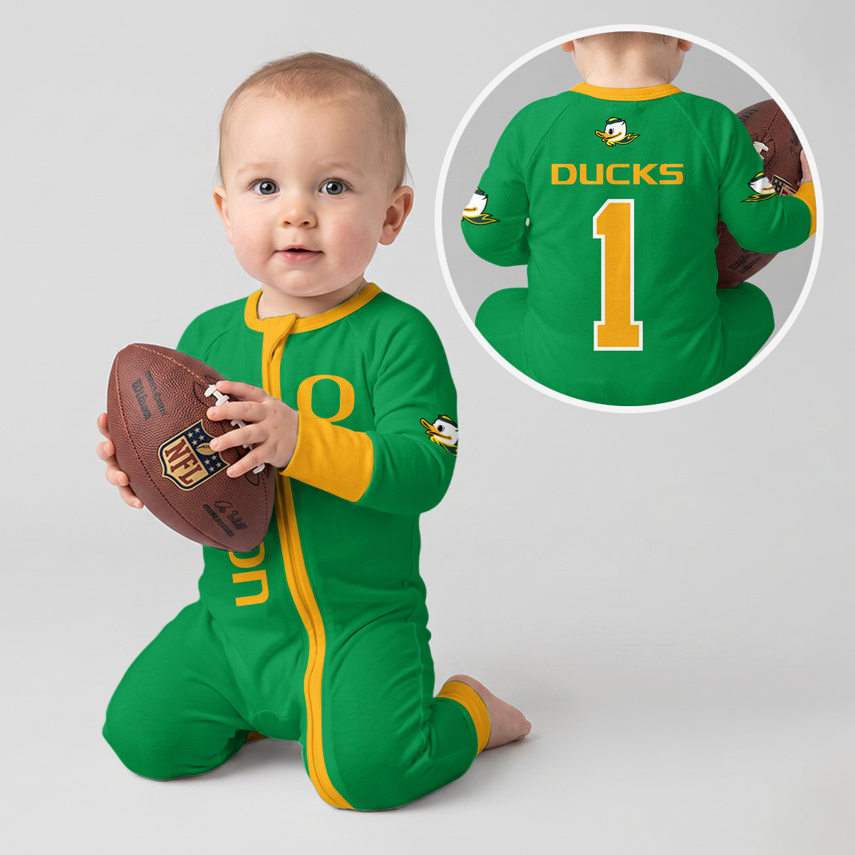 Oregon Ducks Football! Inspired Bamboo Convertible Zippy For Kid