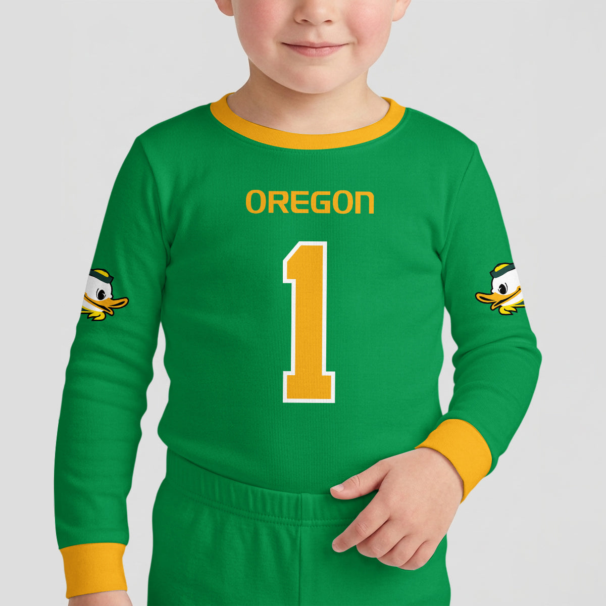 Oregon Ducks Football! Inspired Bamboo Two Piece Long Sleeve Pajama Set