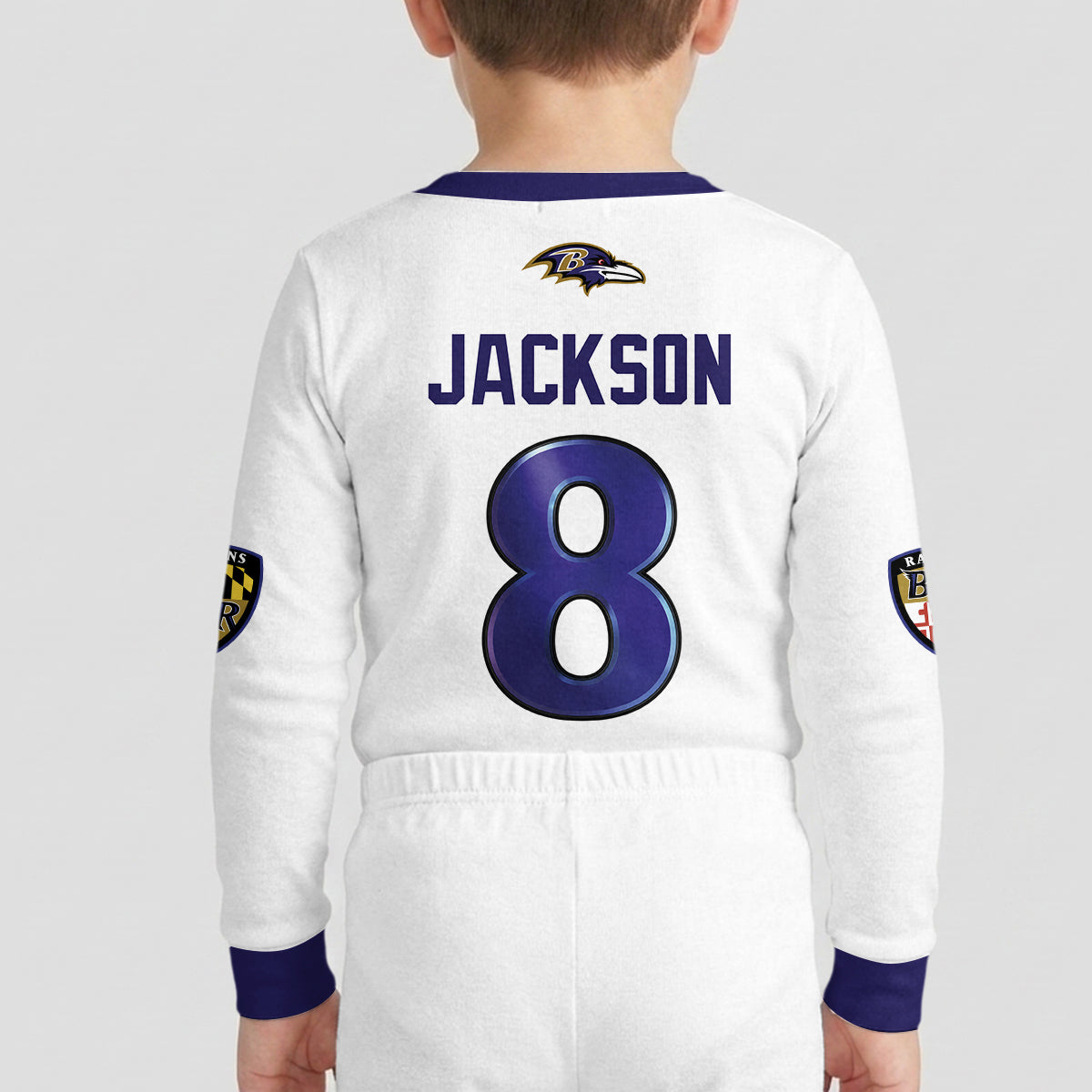 Baltimore RV Football LJ 8! Inspired Bamboo Two Piece Long Sleeve Pajama Set