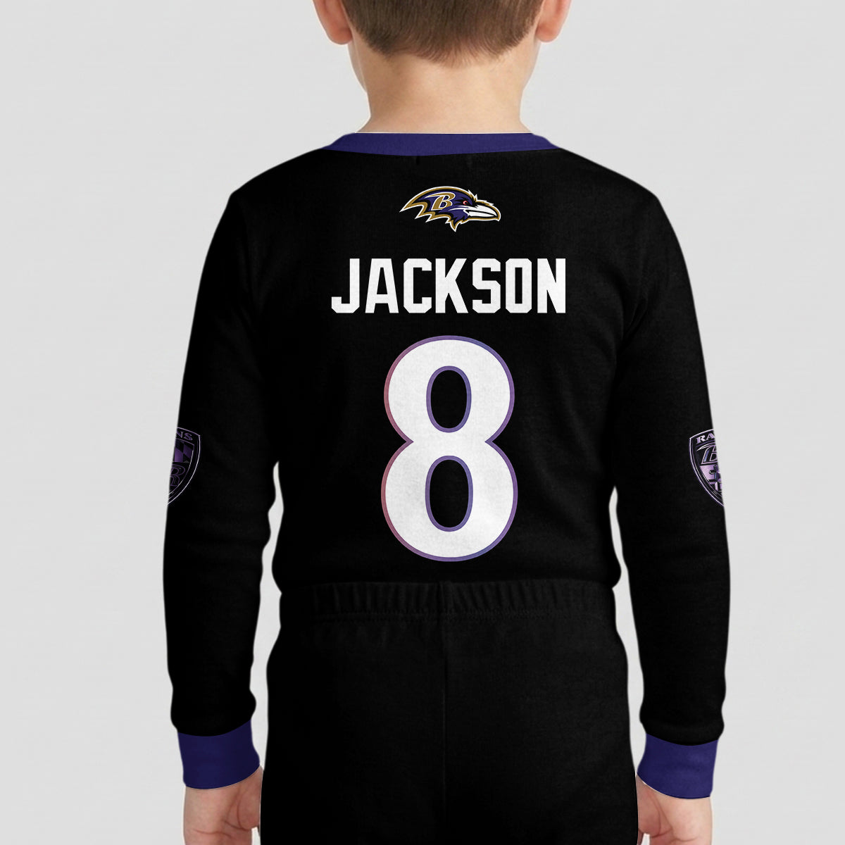 Baltimore RV Football LJ 8! Inspired Bamboo Two Piece Long Sleeve Pajama Set