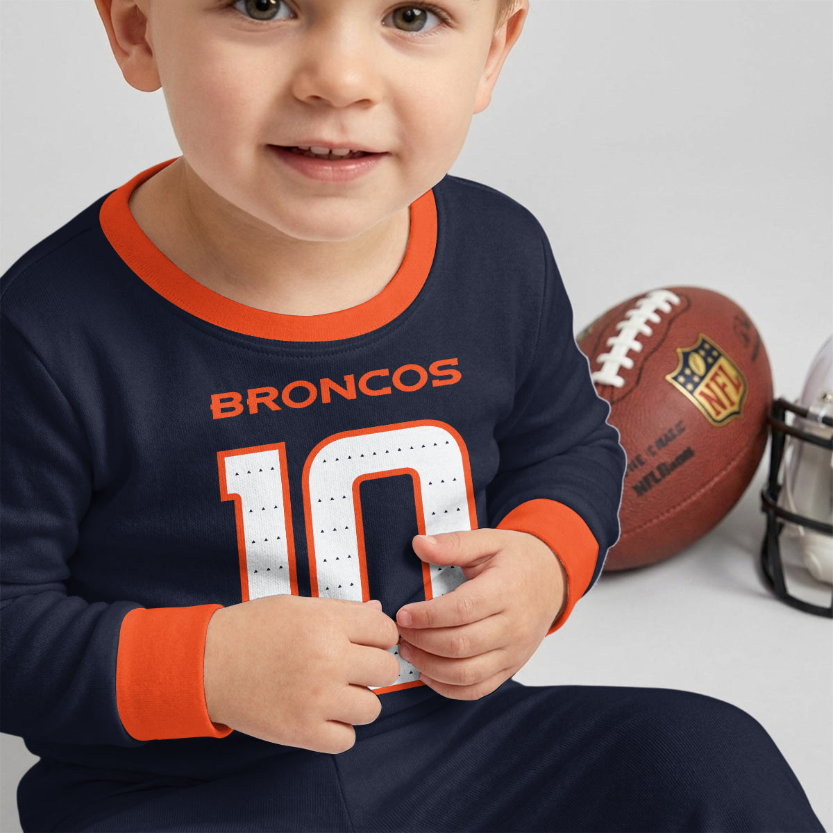 Broncos BN10 Football! Inspired Bamboo Two Piece Long Sleeve Pajama Set