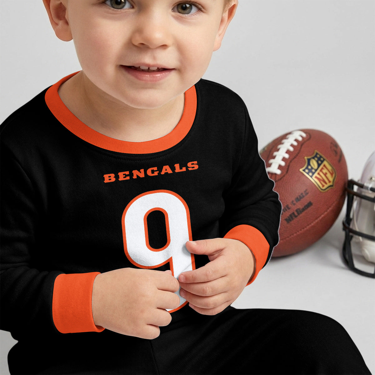 Bengals Football JB 09! Inspired Bamboo Two Piece Long Sleeve Pajama Set