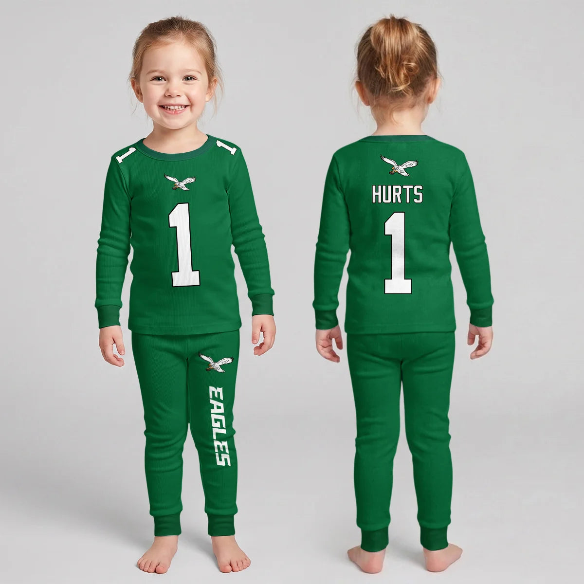 Eagles Football! Inspired Bamboo Two Piece Long Sleeve Pajama Set - Eagles910